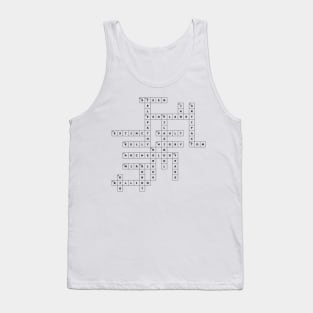 (1969AABY) Crossword pattern with words from a 1969 science fiction book. Tank Top